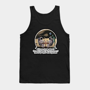 Astronauts dining on the moon Funny Design Tank Top